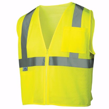 Picture of Class 2 Mesh Hi-Vis Lime Safety Vest, PER EACH, CHOOSE SIZE